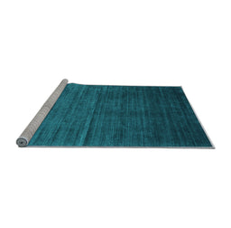 Sideview of Machine Washable Abstract Light Blue Contemporary Rug, wshcon1415lblu