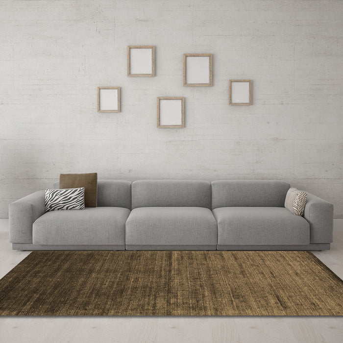 Machine Washable Abstract Brown Contemporary Rug in a Living Room,, wshcon1415brn