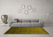 Machine Washable Abstract Yellow Contemporary Rug in a Living Room, wshcon1415yw