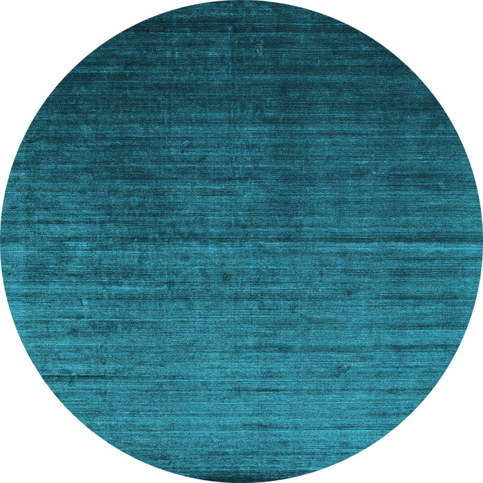 Round Abstract Light Blue Contemporary Rug, con1415lblu