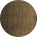 Round Machine Washable Abstract Brown Contemporary Rug, wshcon1415brn