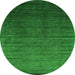 Square Abstract Green Contemporary Rug, con1415grn