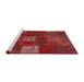 Serging Thickness of Machine Washable Contemporary Red Rug, wshcon1416