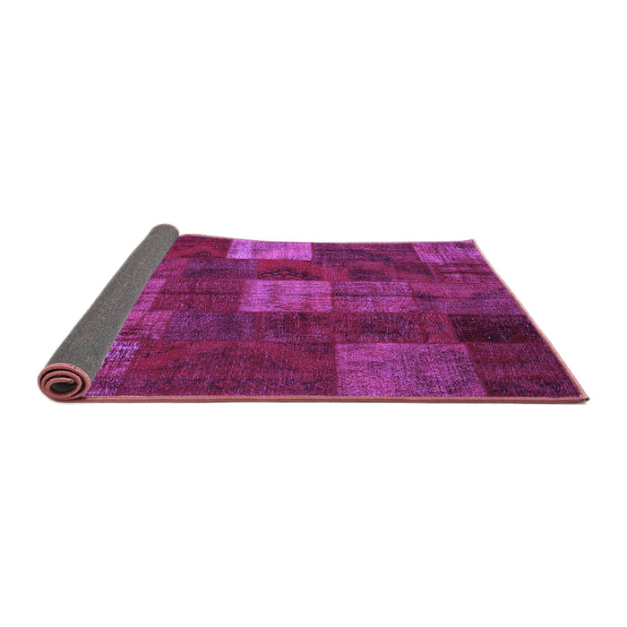Sideview of Patchwork Purple Transitional Rug, con1416pur