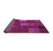 Sideview of Patchwork Purple Transitional Rug, con1416pur