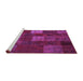 Sideview of Machine Washable Patchwork Purple Transitional Area Rugs, wshcon1416pur