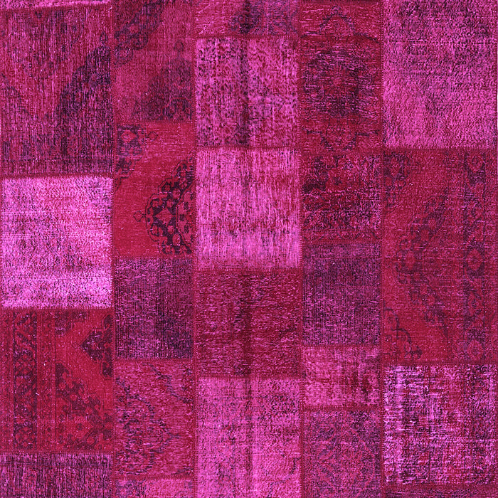 Machine Washable Patchwork Pink Transitional Rug, wshcon1416pnk