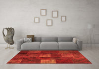 Machine Washable Patchwork Orange Transitional Rug, wshcon1416org