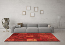 Machine Washable Patchwork Orange Transitional Area Rugs in a Living Room, wshcon1416org