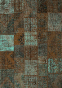 Patchwork Turquoise Transitional Rug, con1416turq