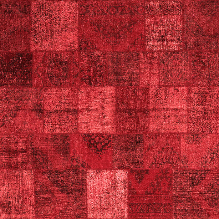 Machine Washable Patchwork Red Transitional Rug, wshcon1416red