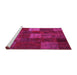 Sideview of Machine Washable Patchwork Pink Transitional Rug, wshcon1416pnk