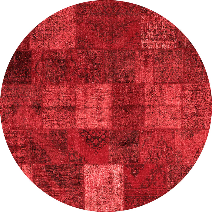 Machine Washable Patchwork Red Transitional Rug, wshcon1416red