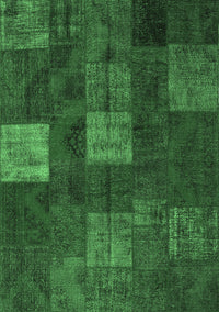 Patchwork Emerald Green Transitional Rug, con1416emgrn