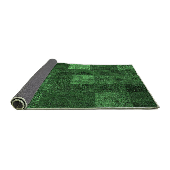 Sideview of Patchwork Emerald Green Transitional Rug, con1416emgrn
