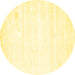 Round Solid Yellow Modern Rug, con1417yw