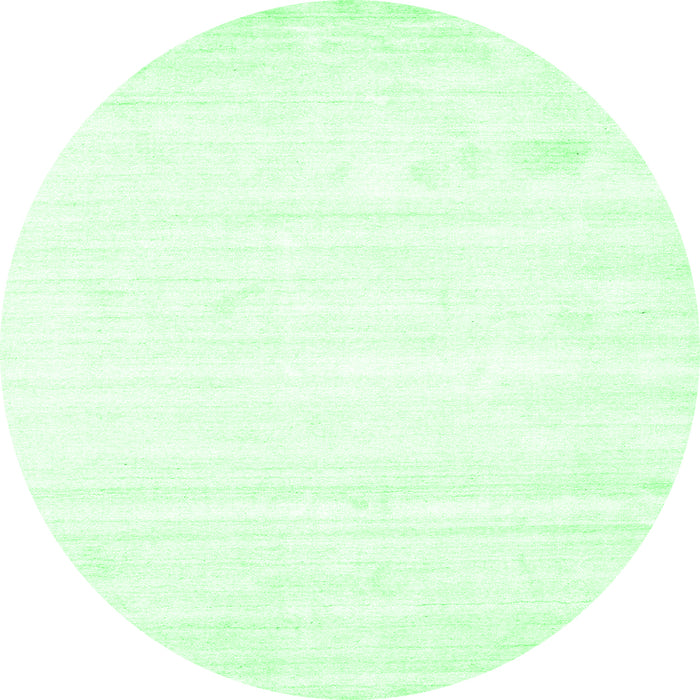 Round Machine Washable Solid Emerald Green Modern Area Rugs, wshcon1417emgrn