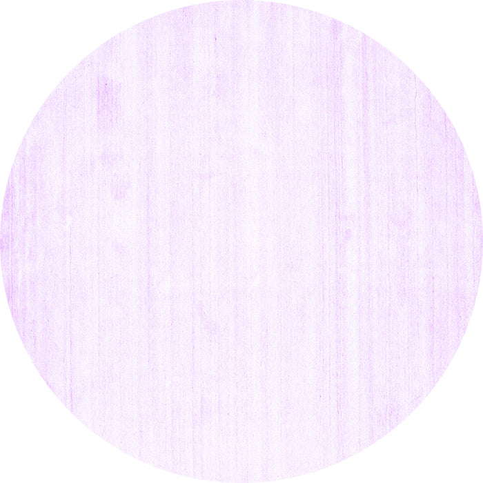 Round Machine Washable Solid Purple Modern Area Rugs, wshcon1417pur
