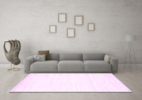 Machine Washable Solid Pink Modern Rug, wshcon1417pnk