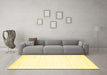 Machine Washable Solid Yellow Modern Rug in a Living Room, wshcon1417yw