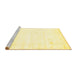 Sideview of Machine Washable Solid Yellow Modern Rug, wshcon1417yw