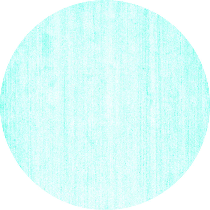 Round Solid Turquoise Modern Rug, con1417turq
