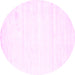 Round Machine Washable Solid Pink Modern Rug, wshcon1417pnk