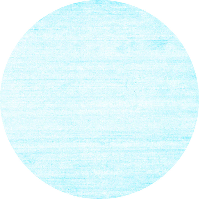 Round Machine Washable Solid Light Blue Modern Rug, wshcon1417lblu