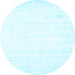 Round Solid Light Blue Modern Rug, con1417lblu