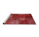 Serging Thickness of Machine Washable Contemporary Red Rug, wshcon1418