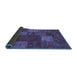 Sideview of Patchwork Blue Transitional Rug, con1418blu