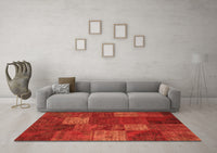 Machine Washable Patchwork Orange Transitional Rug, wshcon1418org