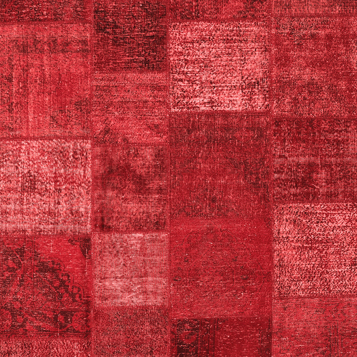 Machine Washable Patchwork Red Transitional Rug, wshcon1418red