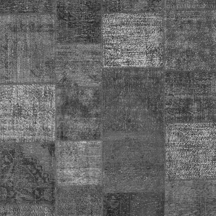 Serging Thickness of Machine Washable Patchwork Gray Transitional Rug, wshcon1418gry