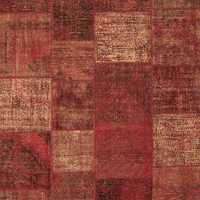 Machine Washable Patchwork Brown Transitional Rug, wshcon1418brn