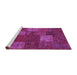 Sideview of Machine Washable Patchwork Purple Transitional Area Rugs, wshcon1418pur