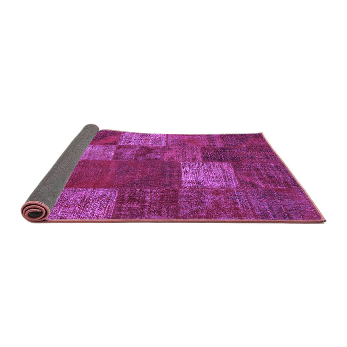 Sideview of Patchwork Purple Transitional Rug, con1418pur