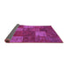 Sideview of Patchwork Purple Transitional Rug, con1418pur