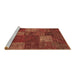 Sideview of Machine Washable Patchwork Brown Transitional Rug, wshcon1418brn