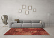 Machine Washable Patchwork Brown Transitional Rug in a Living Room,, wshcon1418brn