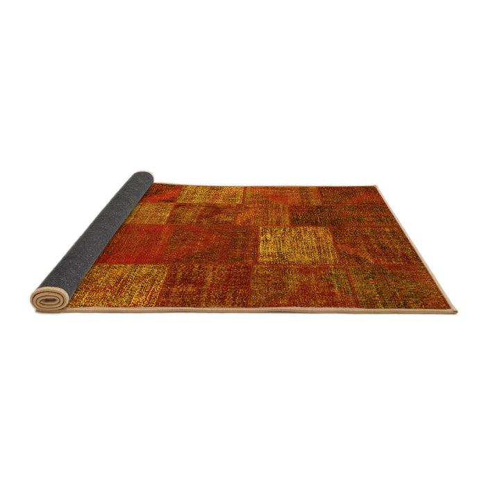 Sideview of Patchwork Yellow Transitional Rug, con1418yw