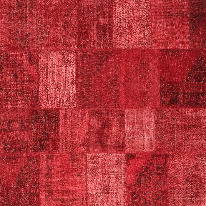 Machine Washable Patchwork Red Transitional Rug, wshcon1418red