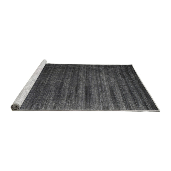 Serging Thickness of Machine Washable Contemporary Carbon Gray Rug, wshcon1419