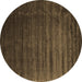 Round Machine Washable Abstract Brown Contemporary Rug, wshcon1419brn