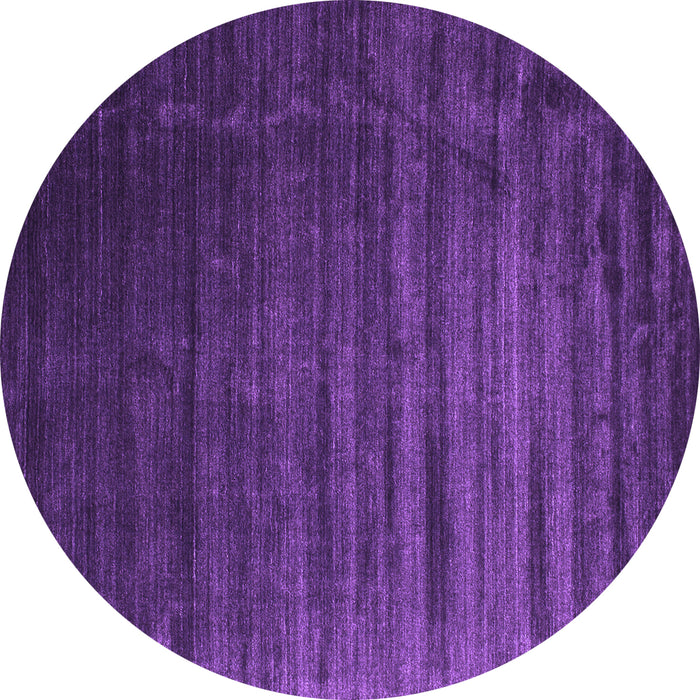 Round Abstract Purple Contemporary Rug, con1419pur