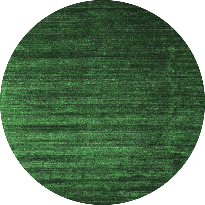 Round Abstract Emerald Green Contemporary Rug, con1419emgrn