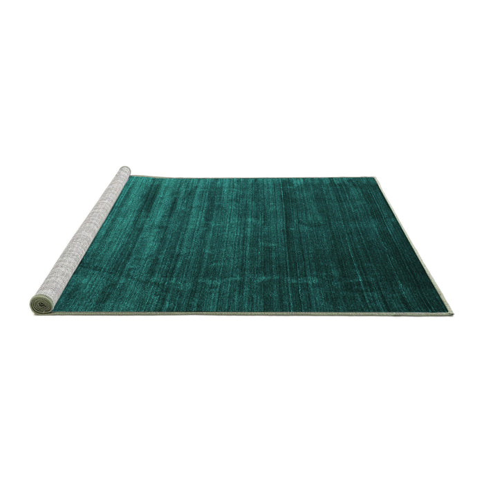 Sideview of Machine Washable Abstract Turquoise Contemporary Area Rugs, wshcon1419turq