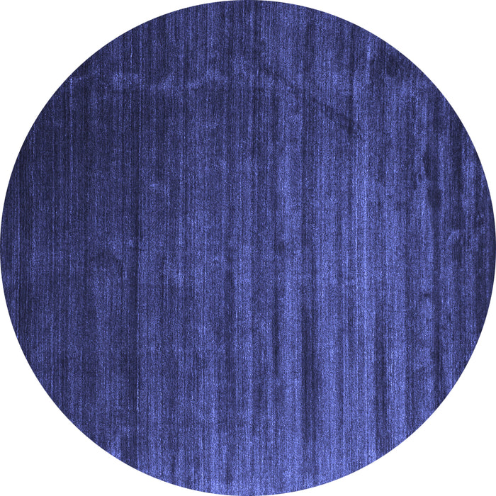 Round Machine Washable Abstract Blue Contemporary Rug, wshcon1419blu