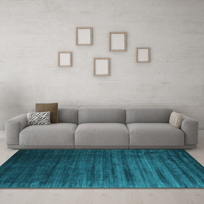 Machine Washable Abstract Light Blue Contemporary Rug in a Living Room, wshcon1419lblu