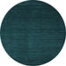 Round Abstract Light Blue Contemporary Rug, con141lblu